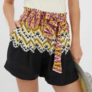 Anthropologie Belted Ikat Print Shorts Size XL